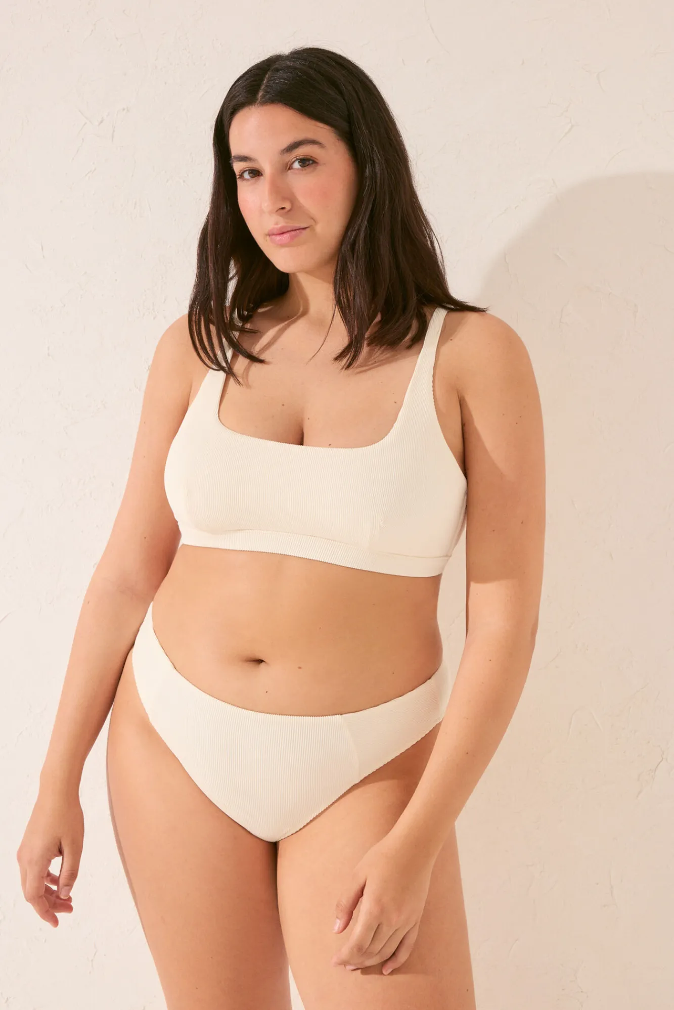 Women'secret Braga bikini ancha rib crema