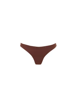 Women'secret Braga bikini clásica marrón strass brillos