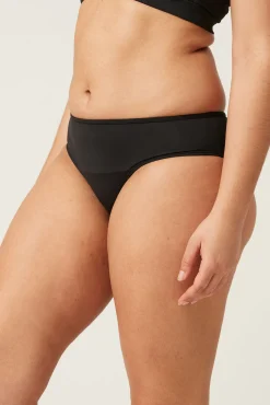 Modibodi Braga bikini menstrual adolescente nailon reciclado negra absorción ligera moderada