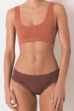 Women'secret Braga brasileña microfibrafibra brillante granate