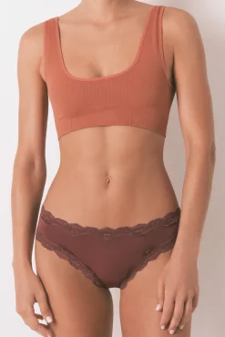 Women'secret Braga brasileña microfibrafibra brillante granate