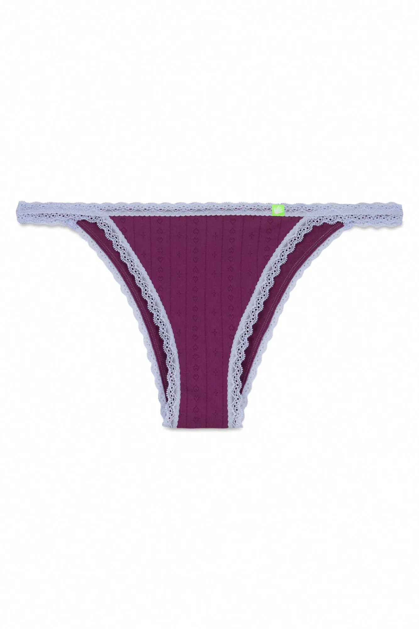 HI&BYE Braga brasileña seamless pointelle burgundy