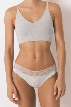 Women'secret Braga clásica algodón estampada encaje medio