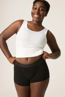 Modibodi Braga menstrual adolescente hipster boyshort algodón orgánico negra absorción súper