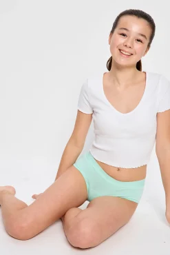 Modibodi Braga Menstrual Adolescente Boyleg Algodón Orgánico Flujo Abundante Green