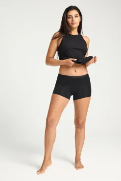 Modibodi Braga menstrual clásica boyshort bambú negra absorción moderada abundante