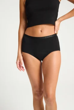 Modibodi Braga menstrual clásica brief alta bambú negra absorción moderada abundante