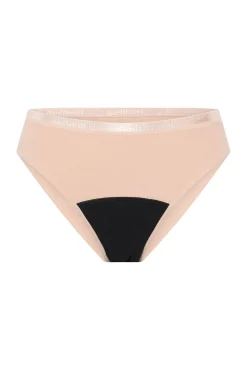 Modibodi Braga menstrual encaje alta bambú negra absorción ligera moderada