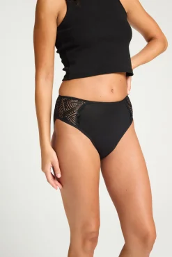 Modibodi Braga menstrual encaje bambú negra absorción moderada abundante