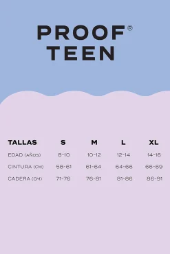Proof teen Braga menstrual para adolescente estilo Boyshort Absorción medium