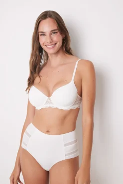 Women'secret Braga reductora alta blanca tul