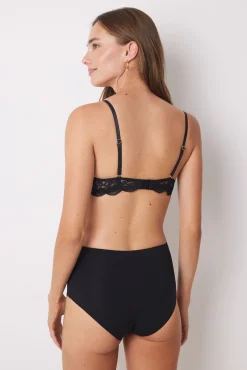Women'secret Braga reductora alta negra encaje