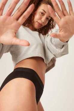 Modibodi Braguita menstrual adolescente hipster algodón orgánico negra absorción moderada abundante