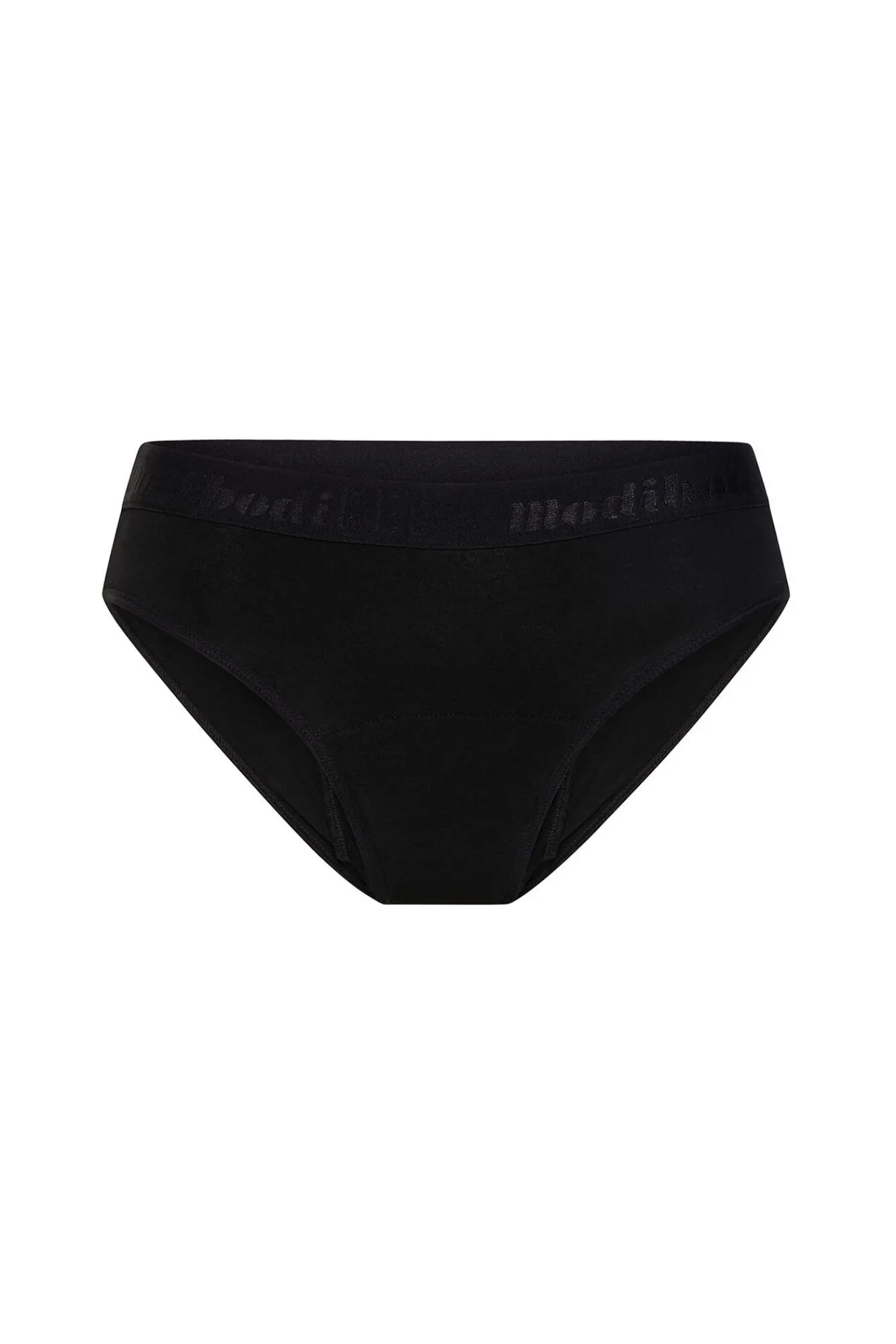 Modibodi Braguita menstrual adolescente hipster algodón orgánico negra absorción moderada abundante