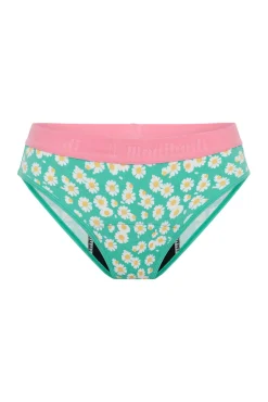 Modibodi Braguita menstrual adolescente hipster algodón orgánico Daisy Chain Pink absorción moderada abundante