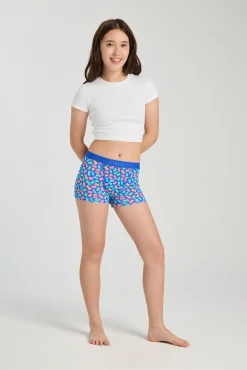 Modibodi Braguita menstrual adolescente hipster boyshort algodón orgánico Candy Bear Blue absorción Moderada Abundante