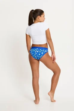 Modibodi Braguita menstrual adolescente flujo moderado Boho Botanical Blue