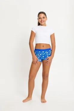 Modibodi Braguita menstrual adolescente flujo moderado Boho Botanical Blue
