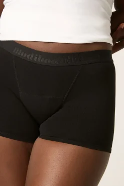 Modibodi Braguita menstrual adolescente hipster boyshort algodón orgánico negra absorción maxi