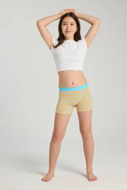 Modibodi Braguita menstrual adolescente hipster boyshort algodón orgánico Pony Stripe Pink