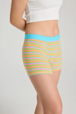 Modibodi Braguita menstrual adolescente hipster boyshort algodón orgánico Pony Stripe Pink