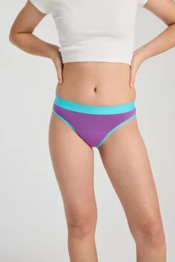 Modibodi Braguita menstrual adolescente hipster algodón orgánico Power Purple absorción moderada abundante