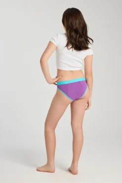 Modibodi Braguita menstrual adolescente hipster algodón orgánico Power Purple absorción moderada abundante