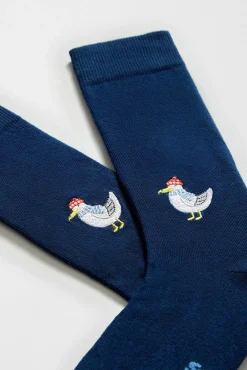 Besocks Calcetines altos print gaviota algodón orgánico marino