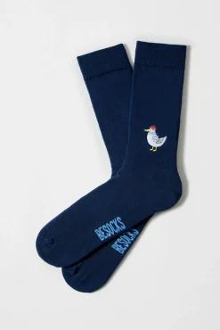 Besocks Calcetines altos print gaviota algodón orgánico marino