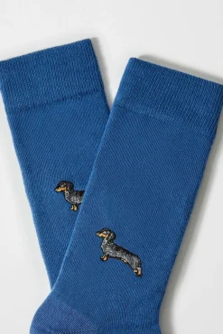 Besocks Calcetines altos print perro salchicha algodón orgánico