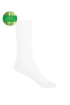 Punto Blanco Calcetines de bambú de canalé puño no aprieta