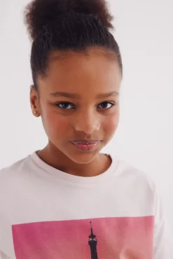 Crianças Springfield Kids Camiseta Bonjour niña