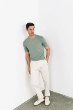 OOTO Camiseta básica con bordado avión