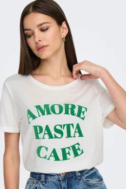 Only Camiseta con lettering