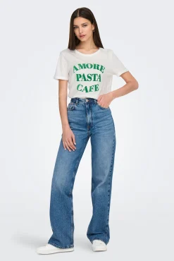 Only Camiseta con lettering