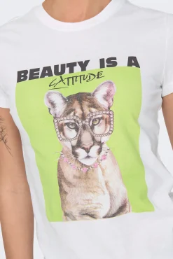 Only Camiseta de manga corta con dibujo frontal