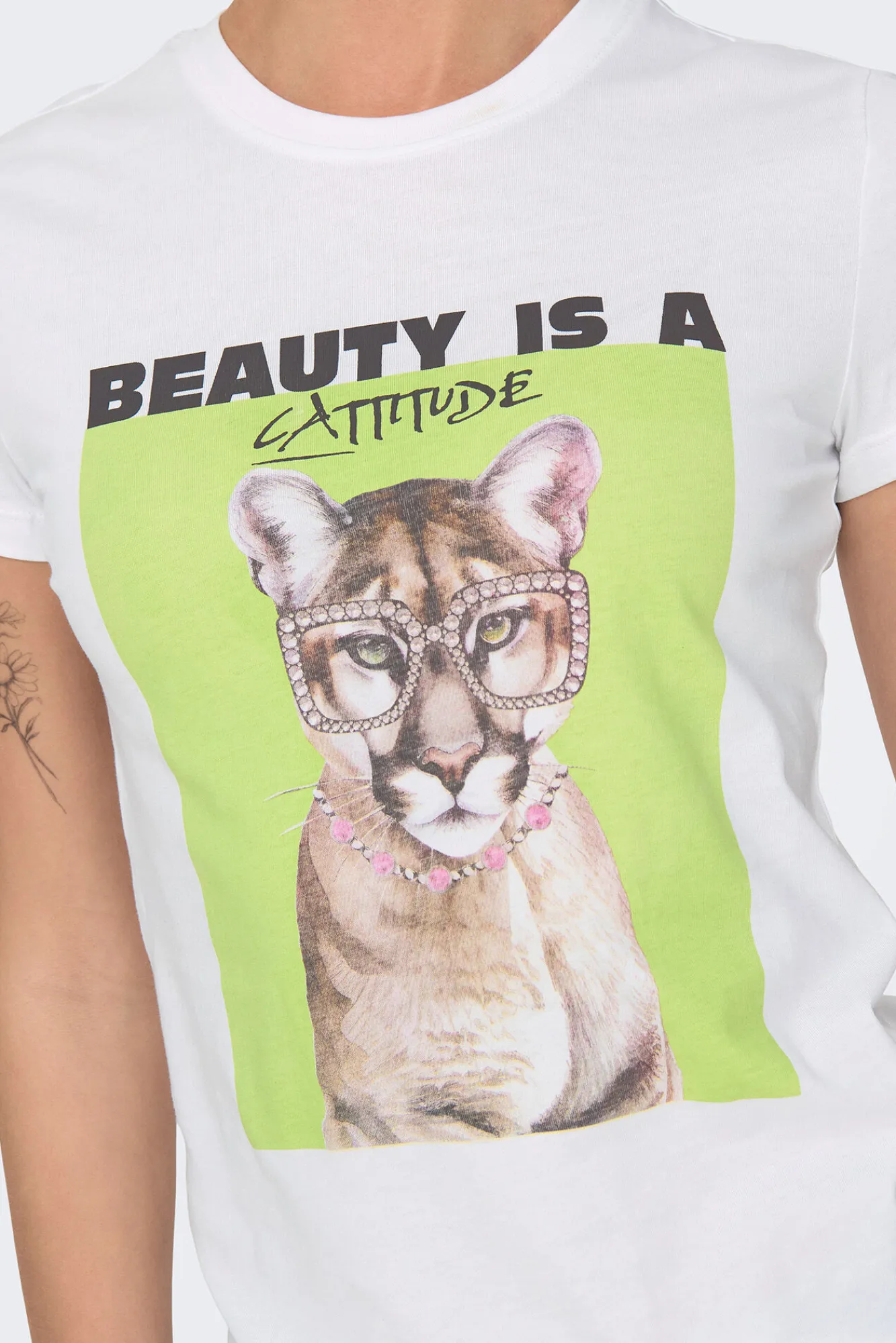 Only Camiseta de manga corta con dibujo frontal