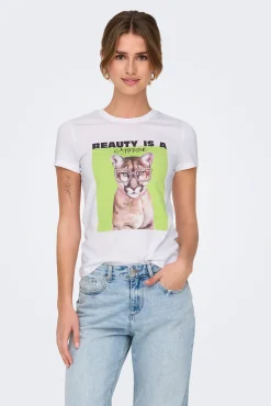 Only Camiseta de manga corta con dibujo frontal