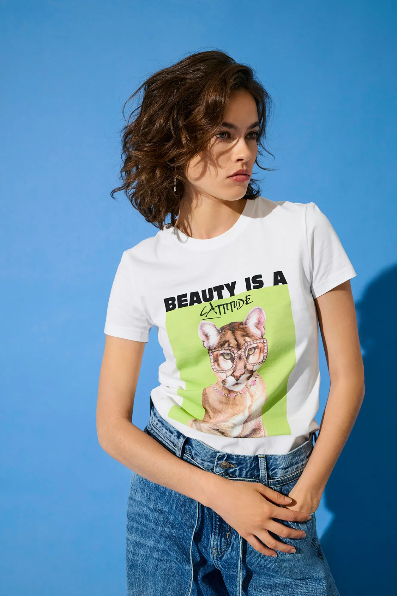 Only Camiseta de manga corta con dibujo frontal