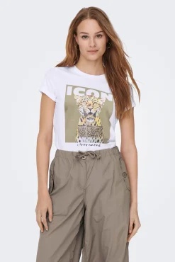 Only Camiseta de manga corta con dibujo frontal