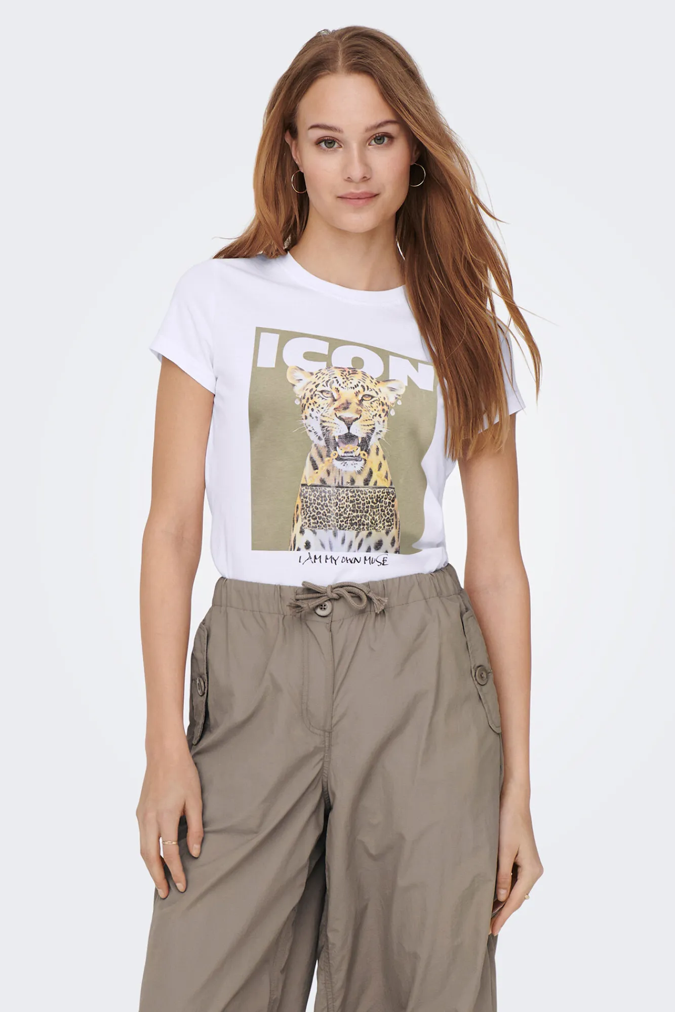 Only Camiseta de manga corta con dibujo frontal