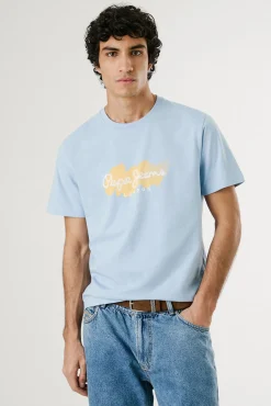 Pepe Jeans Camiseta de manga corta con logo y estampado frontal.