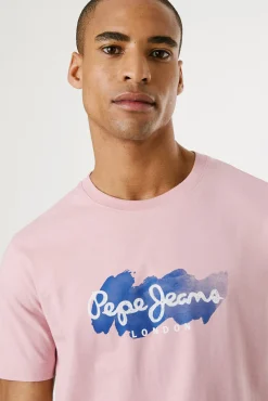 Pepe Jeans Camiseta de manga corta con logo y estampado frontal.