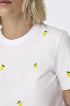 Only Camiseta de manga corta detalle bordados
