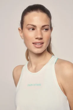 Dash and Stars Camiseta fluida modal blanco
