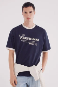 Springfield Camiseta gang rib contraste