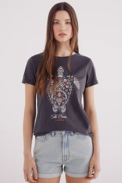 Springfield Camiseta gráfica marina