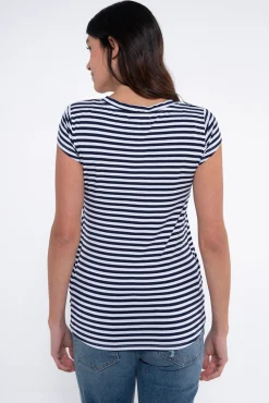Ohma! Camiseta lactancia cruzada de rayas