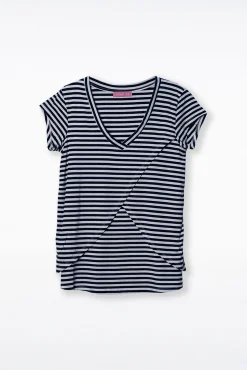 Ohma! Camiseta lactancia cruzada de rayas