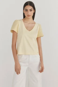 Pedro del Hierro Camiseta lisa manga crochet